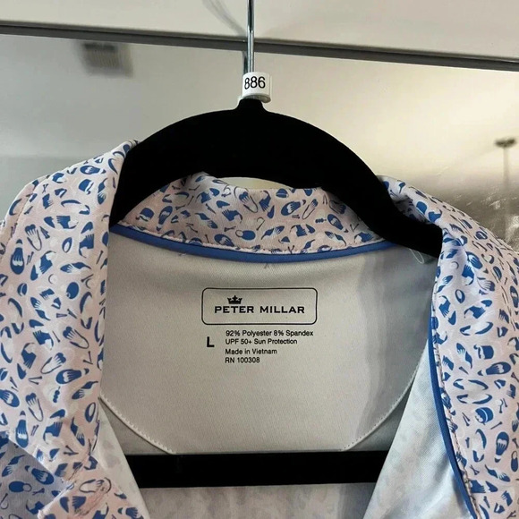 Peter Millar Women’s Sleeveless Polo | Size L | Blue & Pink Striped - Picture 3 of 5